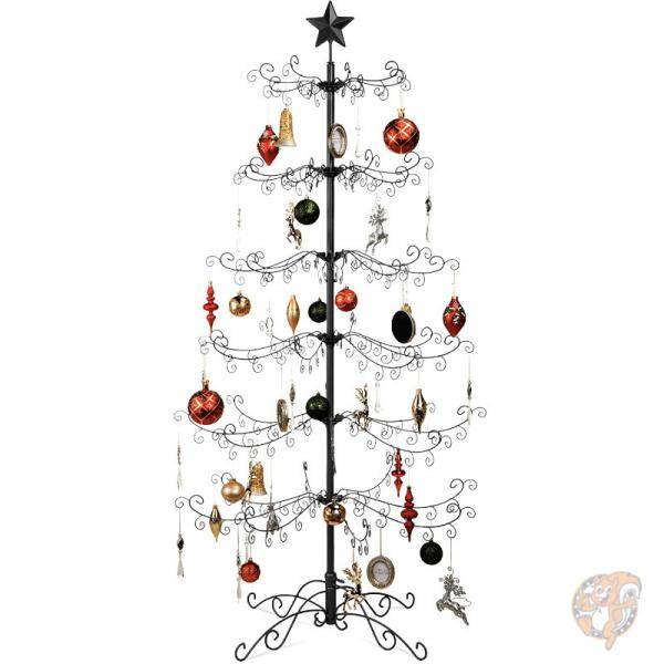 Best Choice Products 6フィート 錬鉄製 オーナメント クリスマスツリーディスプレイ スタンド付 ブラック 送料無料