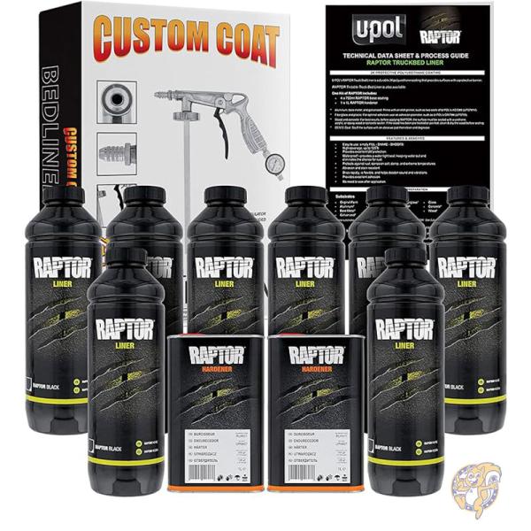 U-Pol Raptor 黒いこと ウレタン 吹きつける 貨物自動車塗り付ける 荷台ラインドライブ 7.5L 吹きつける火器 制御器付き添い人 車