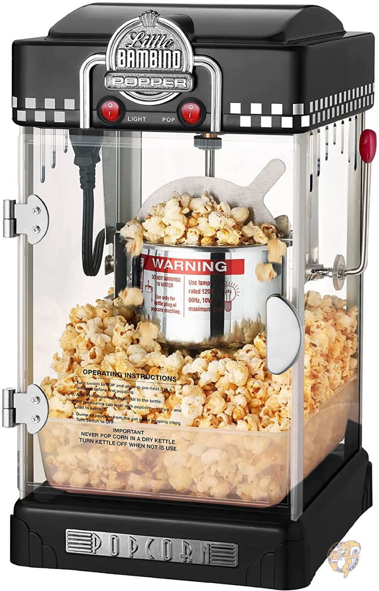 ポップコーンメーカー 6072 Great Northern Black Little Bambino テーブルトップ レトロ マシン ポップコーン ポッパー、2.5オンス 送料無料