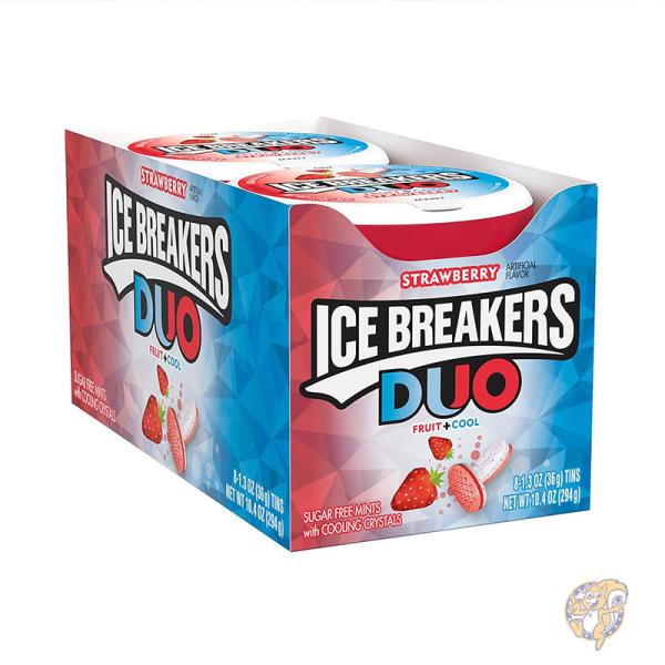 【クーポン配信中】アイスブレーカー ICE BREAKERS フルーツ プラス クール ストロベリー ブレス ミント 37g 8個 644210008632｜アメリカグッドバイブス