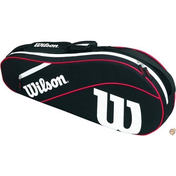 Wilson Advantage III Tripleテニスバッグ ブラック/ホワイト テニスラケット バック