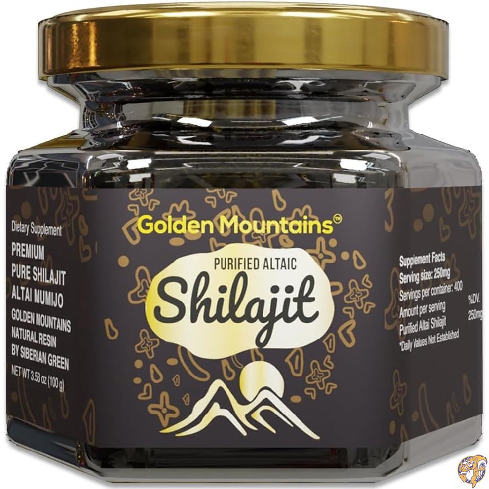Pure Authentic Siberian Altai \"Golden Mountains\"" Shilajit 100g 3.53薬局衡オンス - Measuring Spoon Certificate インチ each Box"