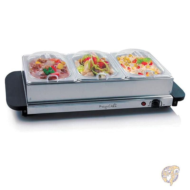 【最大777円クーポン配信】ビュッフェサーバー & フードウォーマー 料理 保温機 グレー Food Warmer Megachef 温かい料理 パーティー ホテル ブッフェ式 ビュッフェスタイル バイキング 業務用 家庭用 ステンレス お洒落 送料無料