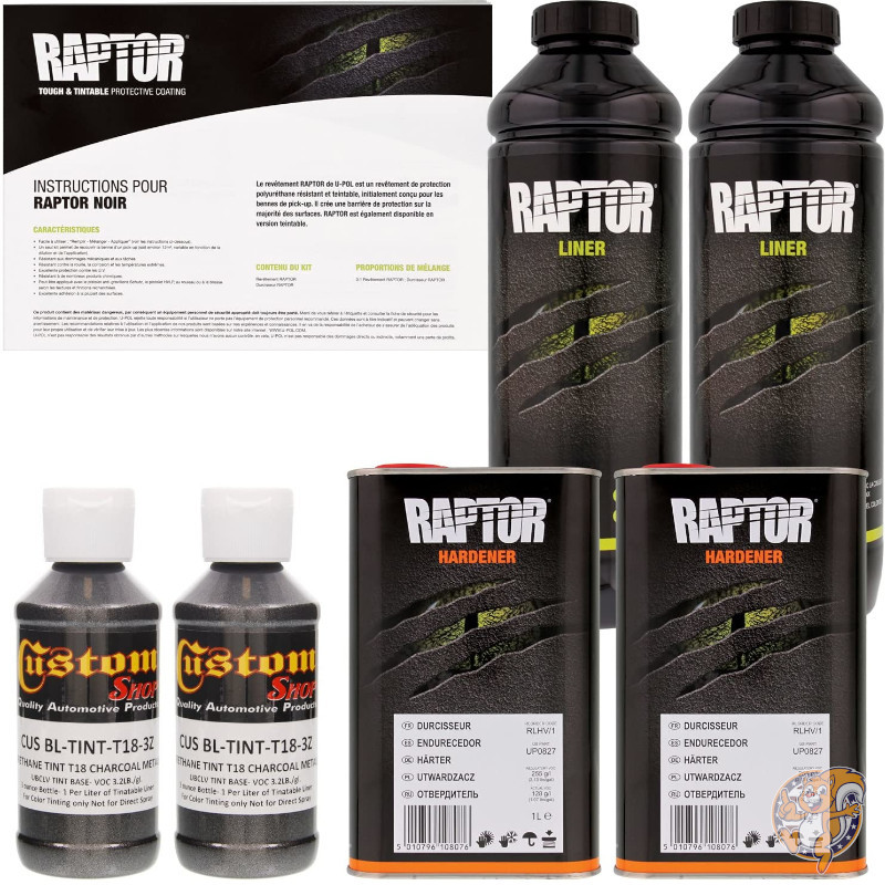 【最大777円クーポン配信】U-POL Raptor チャコール メタリック ウレタンスプレー トラックベッドライナー テクスチャ― コーティング 2L 送料無料