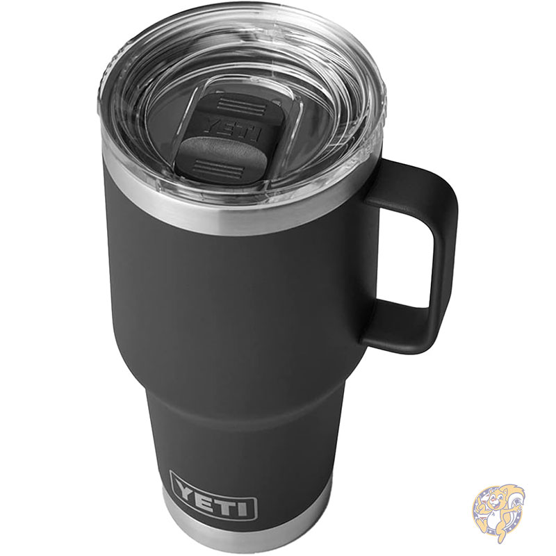 YETI イエティー ランブラー タンブラー 30オンス 887ml トラベルマグ ステンレススチール 真空断熱 ストロングホールド蓋付き ブラック｜アメリカグッドバイブス