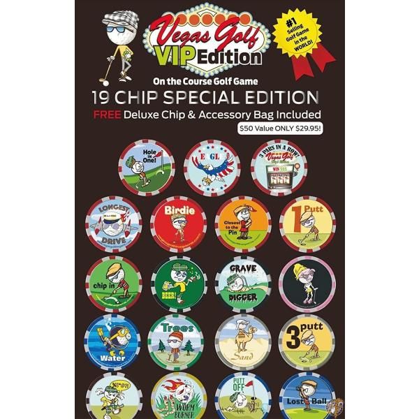 Vegas Golf Vipエディション19チップGame with Free Deluxeティーバッグ 送料無料