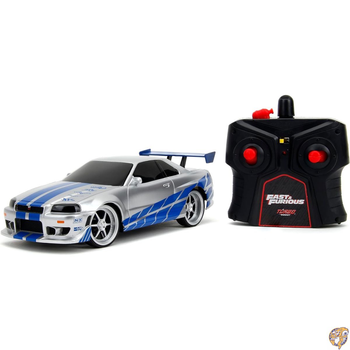 Jada Toys Fast＆Furious 1:24 2002 Nissan GT-R R34リモートコントロールカーRC、2.4GHz、子供と大人向けのおもちゃ｜アメリカグッドバイブス