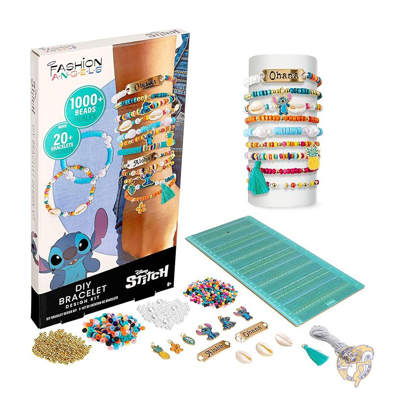 Disney ディズニー スティッチ アクセサリー DIY ブレスレット作成キット 1000個以上のシェルビーズ タッセル付き 子供 ティーンの女の子 男の子向け リロ＆スティッチ コレクションジュエリー Fashion Angels ファッションエンジェル