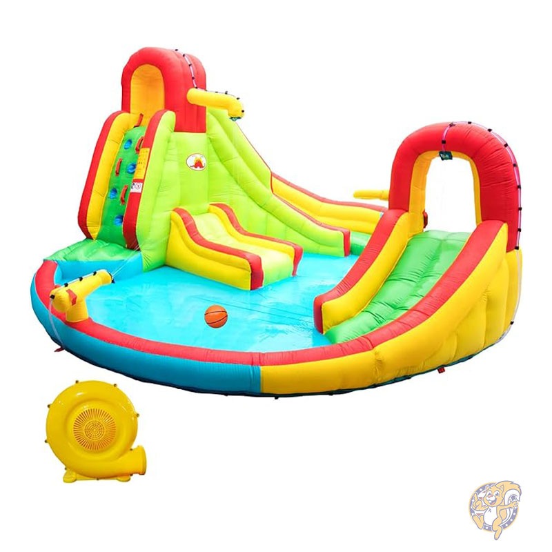 デュアルウォータースライド スプラッシュプール インフレータブルウォーターパーク ブロワー付き SL6824C WELLFUNTIME
