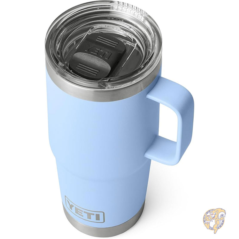 【クーポン配信中】YETI イエティ ランブラー 20オンス 591ml トラベルマグ ステンレススチール 真空断熱 ストロングホールド蓋付き ビッグスカイブルー｜アメリカグッドバイブス