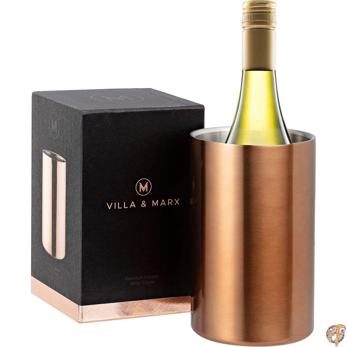 Villa & Marx ワインクーラーバケツ - プレミアムシャンパンバケツ 750mlボトルを何時間も冷たく保ちます 断熱白ワインボトルクーラー 氷なし ワイン愛好家のためのワインクーラーバケツ (銅)