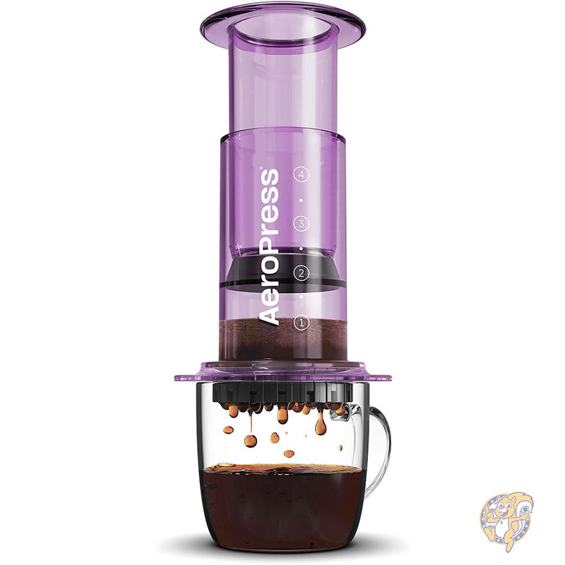 【最大777円クーポン配信】エアロプレス AeroPress ポータブルコーヒーメーカー クリアブラックコーヒープレス フレンチプレス エスプレッソ 苦味や雑味のないコクのあるコーヒーを1杯で淹れる3 in 1の抽出法 キャンプ 旅行 小型ポータブルコーヒーメーカー パープル