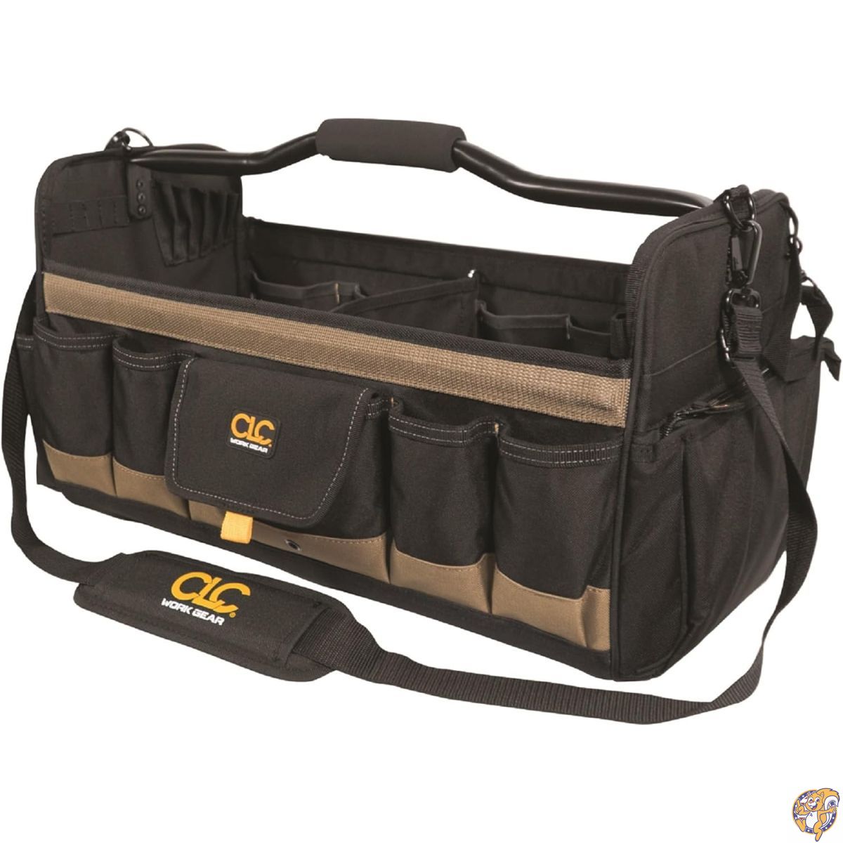 CLC Custom Leathercraft 54560 Signature Elite 19-Pocket Tool Apron – Adjustable 1680D Ballistic Nylon & Leather, Fits Waist 32”-41”