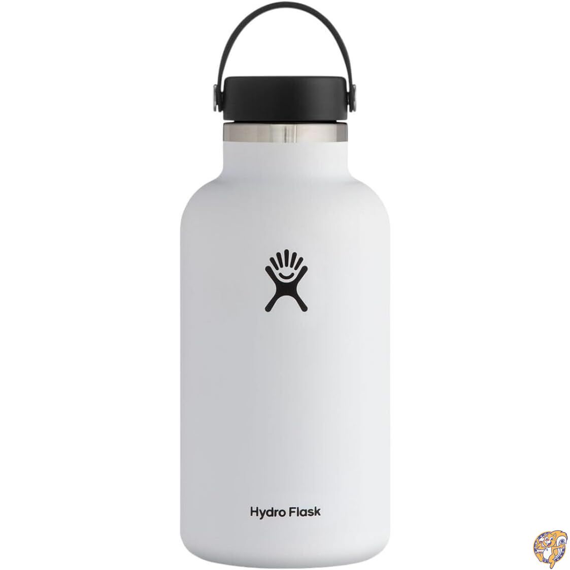 Hydro Flask ウォーターボトル ステンレススチール&真空断熱 広口2.0 漏れ防止フレックスキャップ 複数のサイズと色 64 oz (1900 ml) Wide Mouth ホワイト W64BTS110