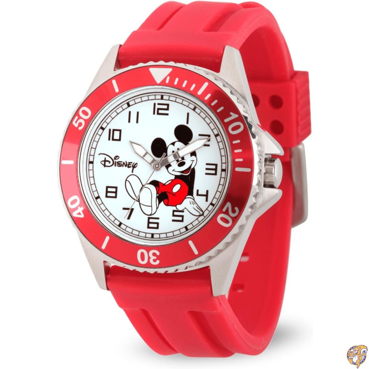 【最大限度2000円クーポン券10日～】Disneyメンズw002392 Mickey Mouse Watch with赤いことBand
