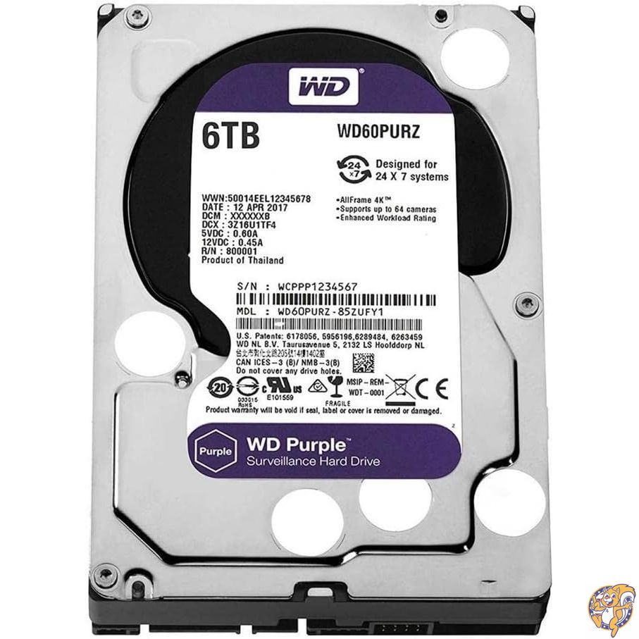 Western Digital HDD 6TB WD Purple 監視システム 3.5インチ 内蔵HDD WD60PURZ｜アメリカグッドバイブス
