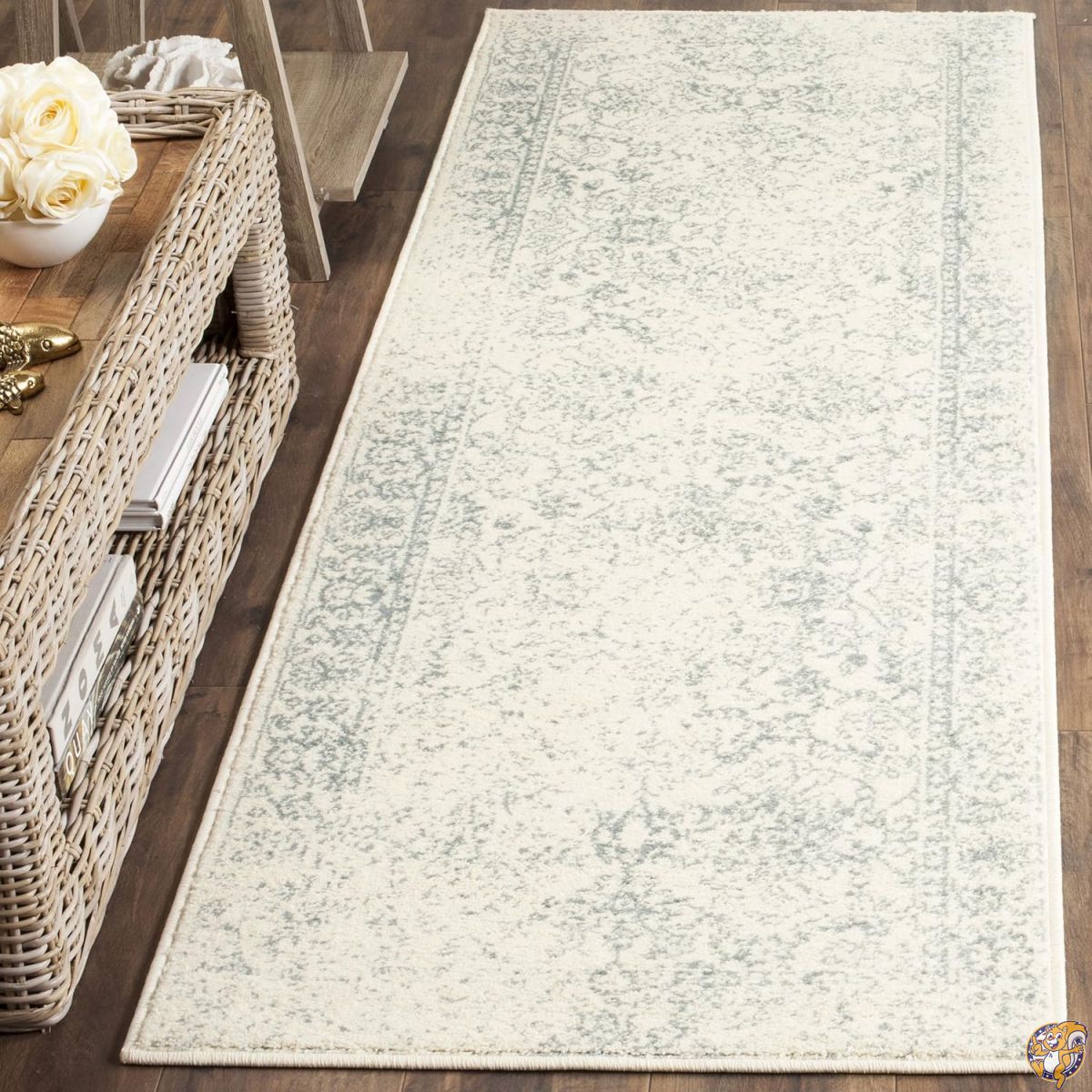 Safavieh Adirondack Collection ADR109B Grey and Black Oriental Vintage Distressed Area Rug (6 x 9)