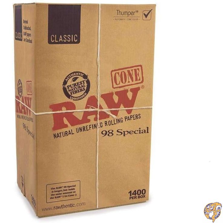 【クーポン配信中】RAW クラシックナチュラル未精製ローリングペーパー - プレロールコーン 98スペシャルサイズ 1箱あたり1400コーン 17,635円
