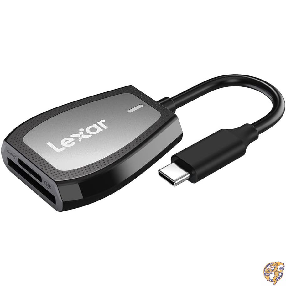 【最大777円クーポン配信】Lexar Professional USB 3.2 Type-C デュアルスロットリーダー SDおよびmicroSD UHS-IIカード対応 最大312MB/秒読取り (LRW470U-RNHNU)