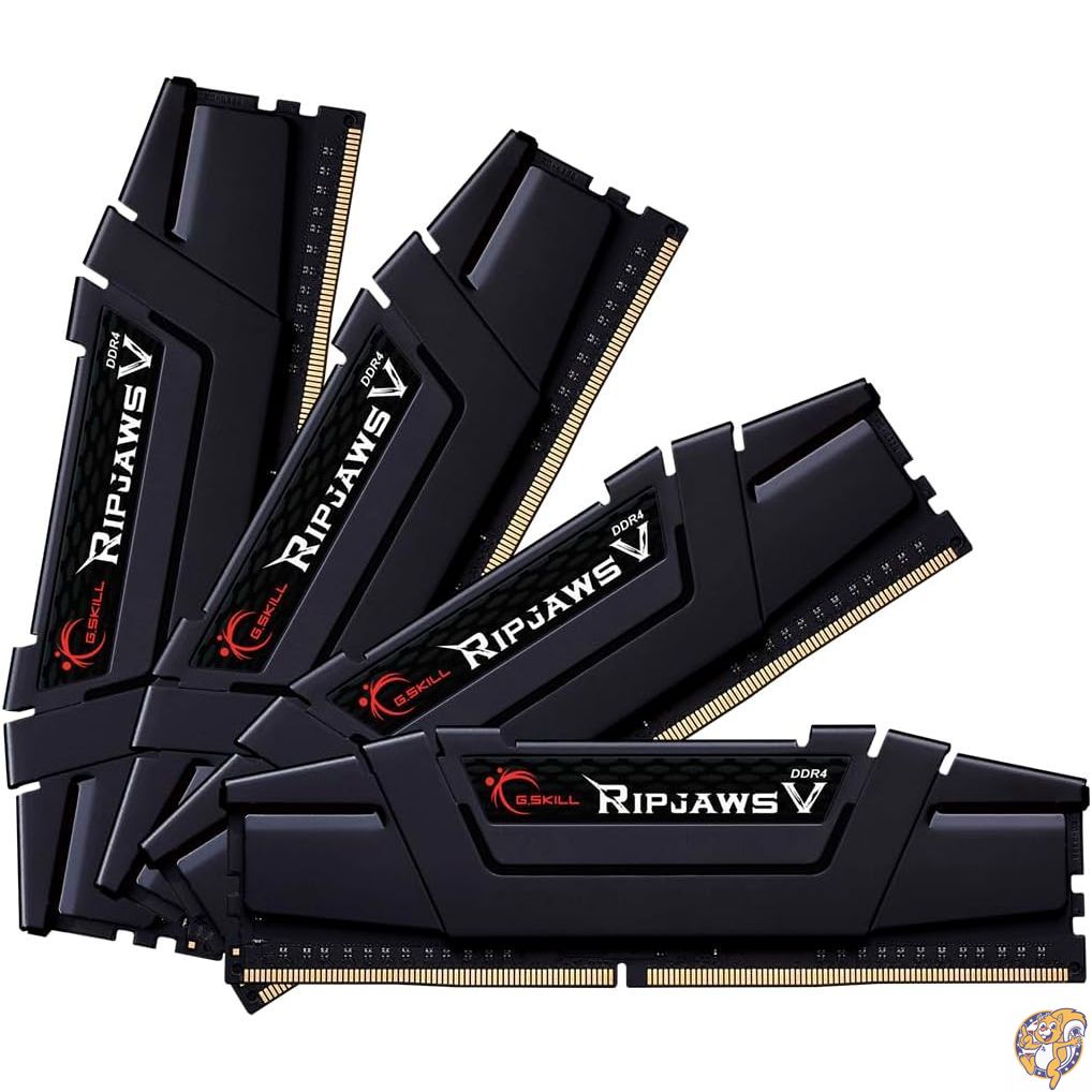 【百貨店大売り出し!引き換え証送達中】G.SKILL RipjawsV続きもの DDR4 ランダムアクセス記憶装置 (XMP) 128GB (4x32GB) 3600MT/s CL18-22-22-42 1.35V Intel AMD デスクトップコンピュータメモリ U-DIMM - 黒いこと (F4-3600C18Q-128GVK)