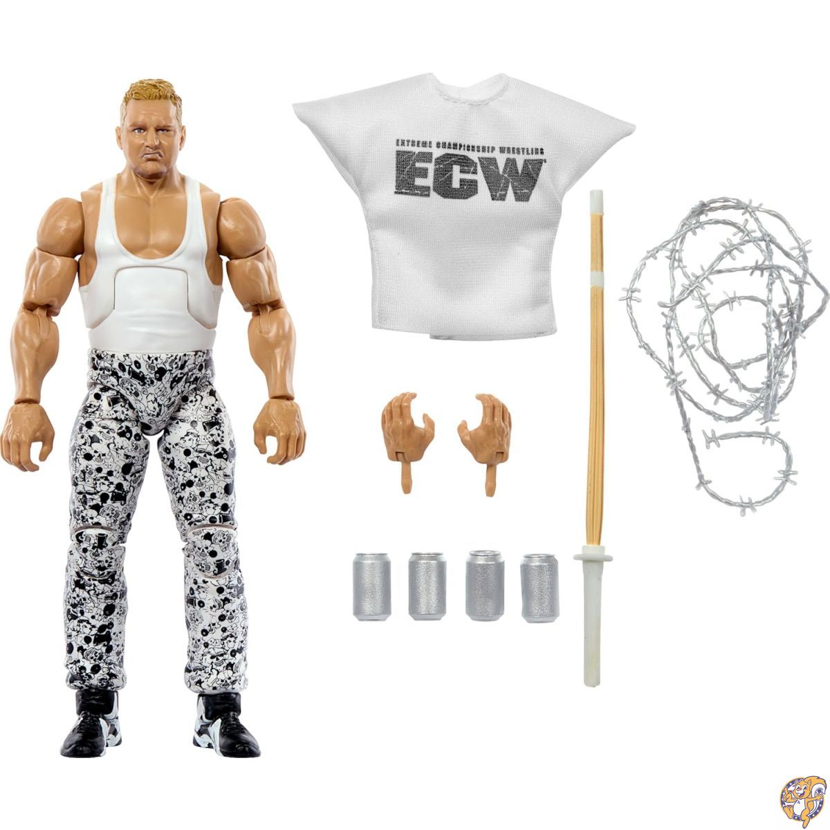 Mattel WWEエリートアクションフィギュア&アクセサリー、6インチ コレクター収集品 サンドマン 25関節ポイント、本物そっくりの外観と交換可能な針
