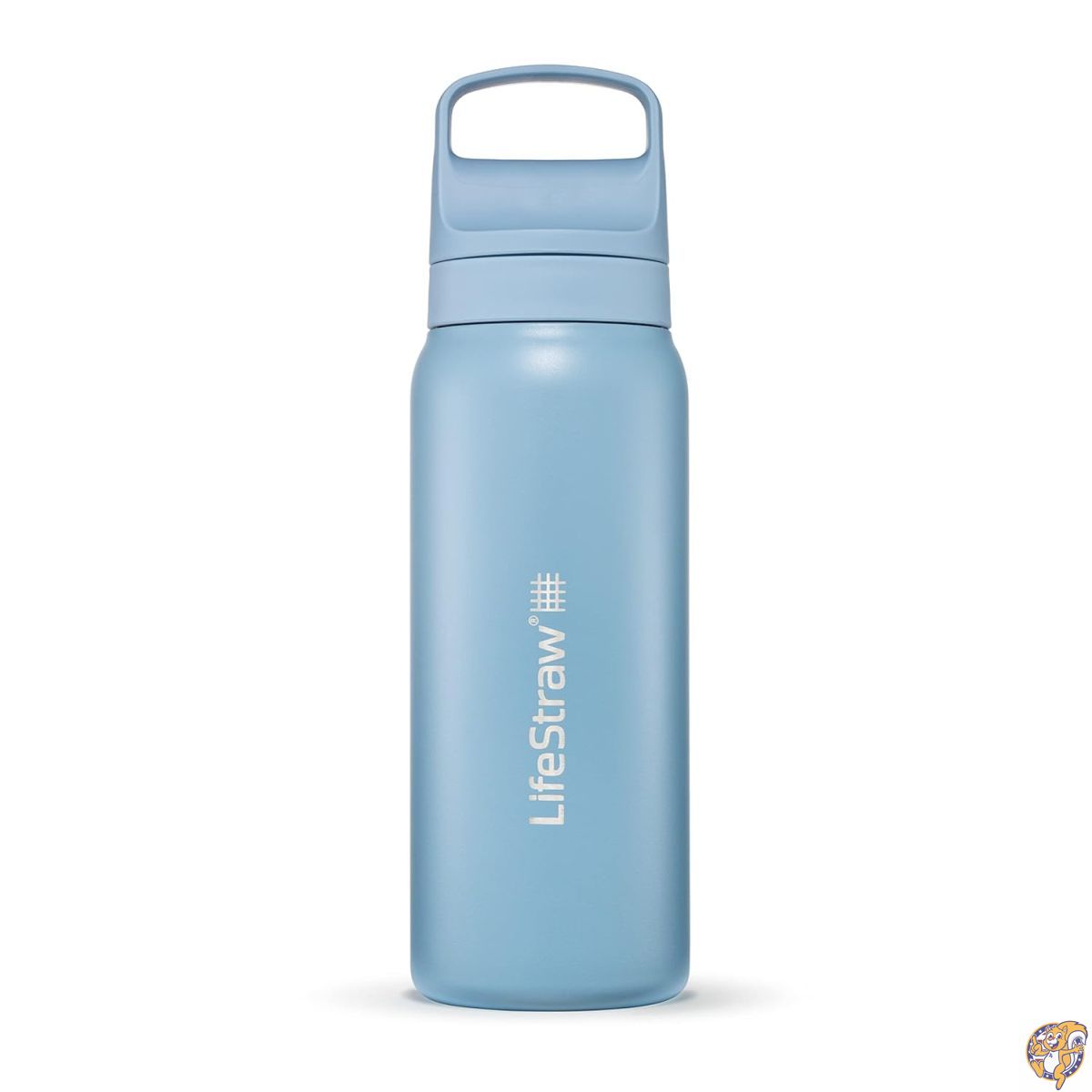 【最大777円クーポン配信】LifeStraw(ライフストロー) Goシリーズ - 断熱ステンレススチールウォーターフィルターボトル 旅行や日常使用に バクテリア、寄生虫、マイクロプラスチックを除去 味を改善 24オンス アイスランドブルー