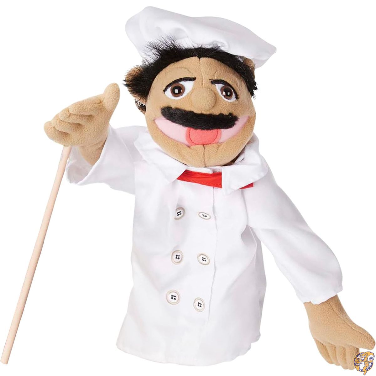 【クーポン券配送中】Melissa \u0026 Doug Chef Puppet with Detachable Wooden Rod for Animated Gestures ぬいぐるみ-ぬいぐるみ・人形