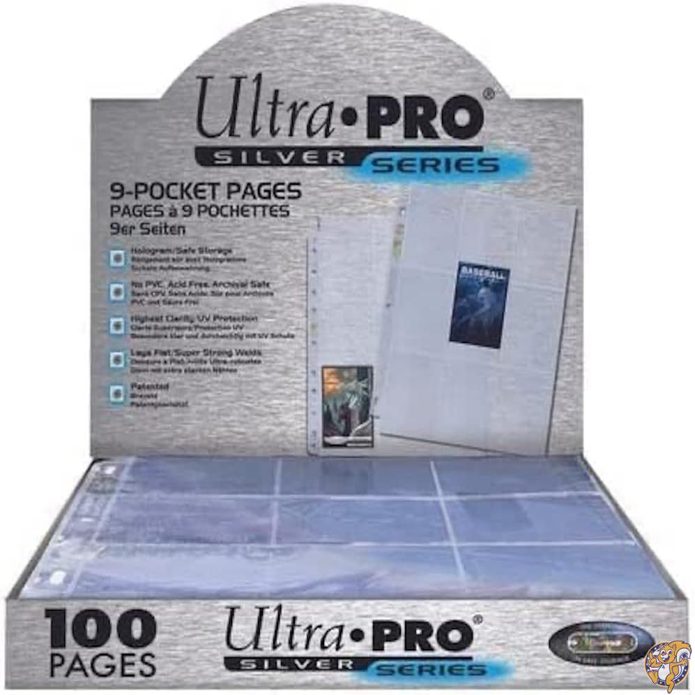 【最大777円クーポン配信】Ultra Pro 9-Pocket Silver Series Pages for Standard Size Cards by