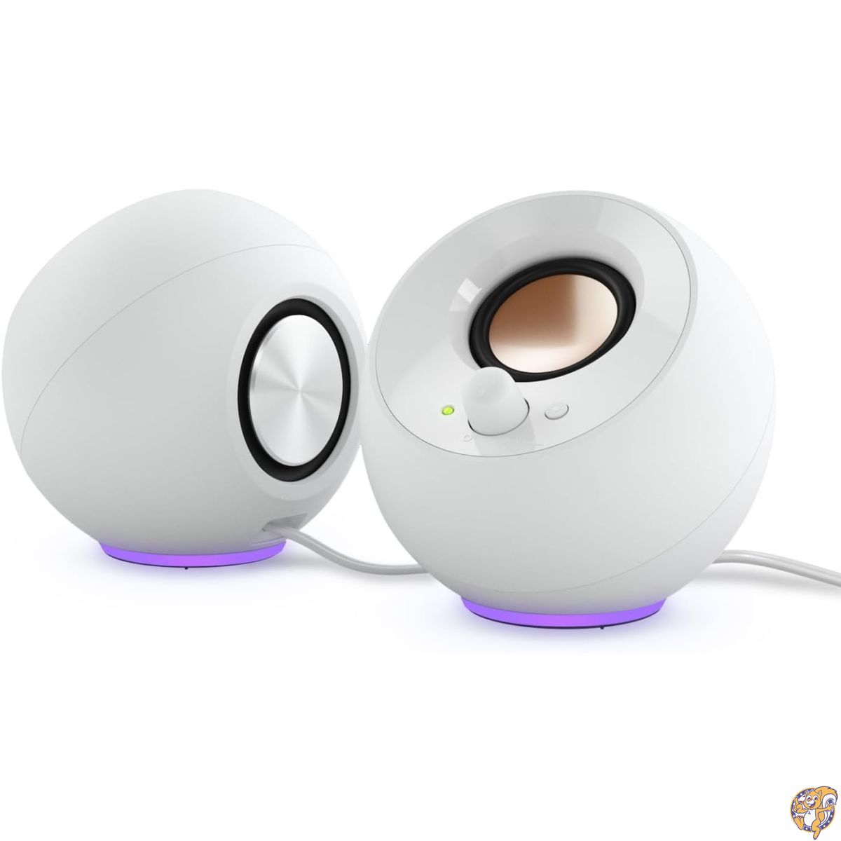 【クーポン配信中】Creative Pebble SE ミニマリスト 2.0 USB-C 電源 PCスピーカー RGB照明付き、3.5mm AUX-IN、最大4.4W RMSパワー、コンピューターとノートパソコン用 (ホワイト)