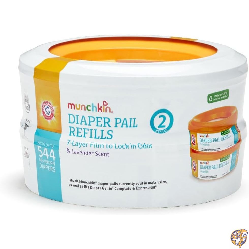 【最大777円クーポン配信】Munchkin Arm and Hammer Diaper Pail Refill Rings, 544 Count by