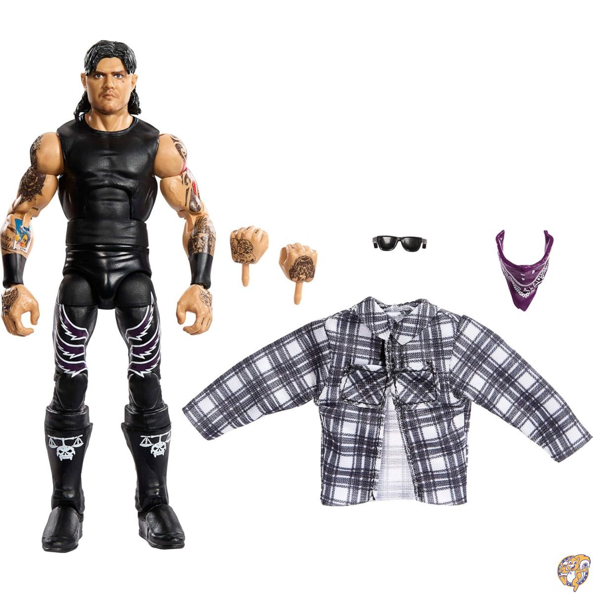 【最大777円クーポン配信】Mattel WWEエリートアクションフィギュア&アクセサリー、シリーズ#109 ドミニクミステリオ 6インチ コレクター収集品 25関節ポイント&交換可能な針付き