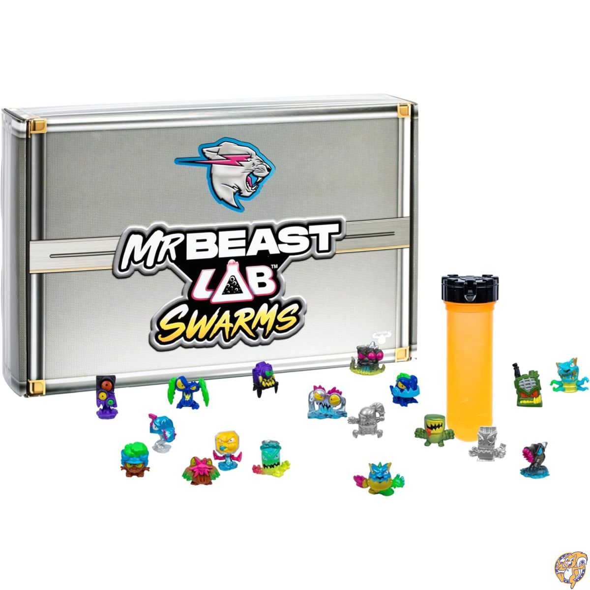MrBeast Lab Swarmsシリーズ2、アトミックシリーズ限定キャッシュケースバルクパック、水を加えて実験し、試験管を振って、18のうち2つを明らかにします。MrBeastがテーマの群れコレクター収集可能なマイクロビースト。