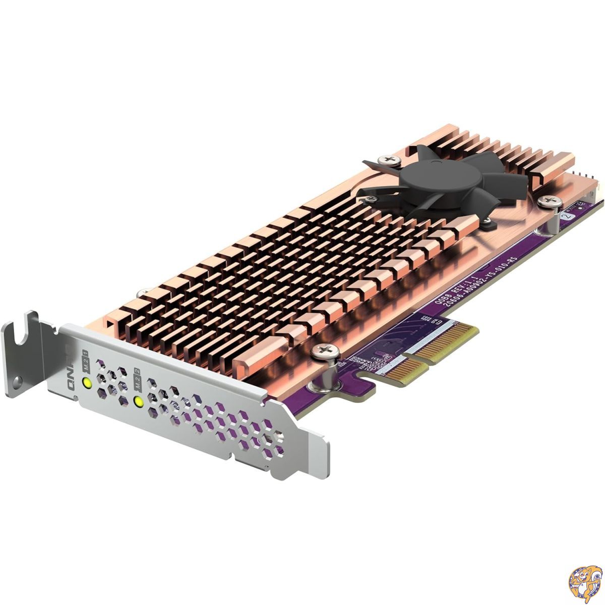 QNAP QM2-2P-344A デュアル M.2 PCIe SSD拡張カード、最大2つのM.2 2280/22110フォームファクターM.2 (Gen3 x4) SSDをサポート、PCIe Gen3 x4ホストインターフェイス、ロープロファイルブラケットプリロード、SSD2枚。