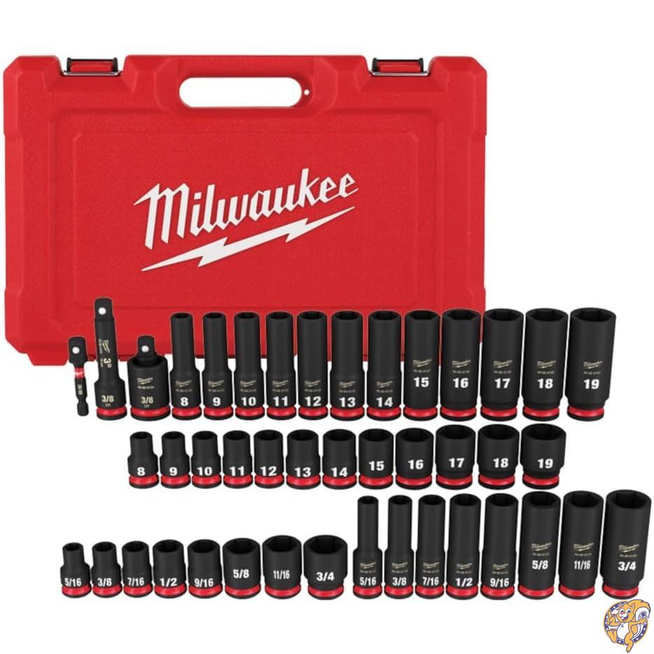 【クーポン配信中】Milwaukee 49-66-7009 43PC SHOCKWAVE Impact Duty 3/8" Drive SAE & Metric Deep 6 Point Socket Set｜アメリカグッドバイブス