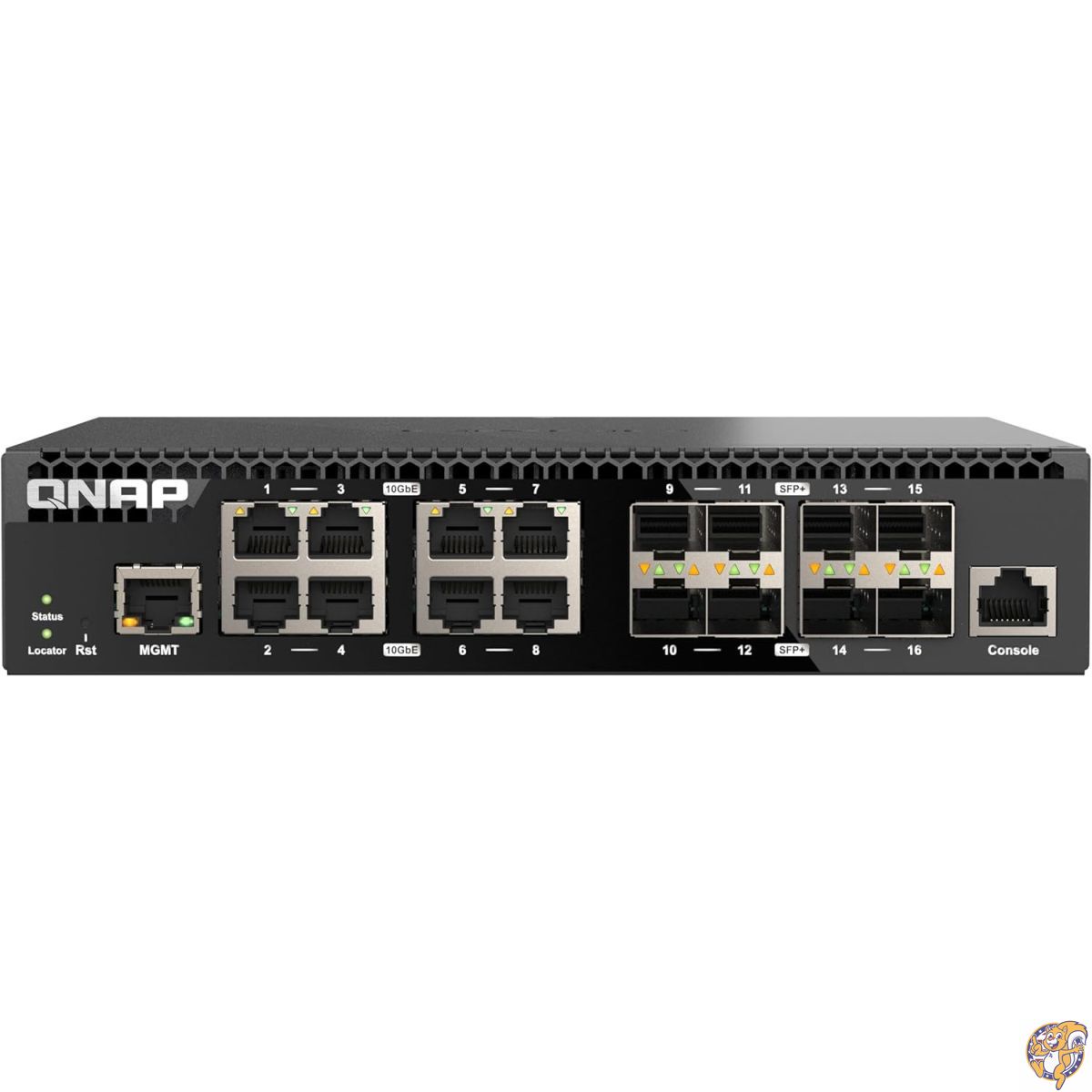 QNAP 16ポート半幅ラックマウント10GbEマネージドネットワークスイッチ(QSW-M3216R-8S8T-US)レイヤー2、ウェブ管理