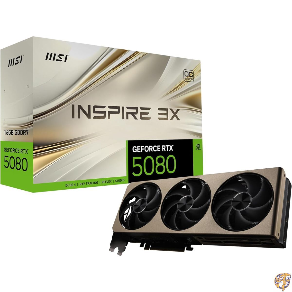 楽天市場】【クーポン配信中】MSI Gaming RTX 5080 16G Inspire 3X OCグラフィックスカード (16GB  GDDR7、256ビット、Extreme Clock TBD MHz、DisplayPort x 3 2.1a、HDMI 2.1b、NVIDIA  Blackwell Architecture) : パームスアメリカ