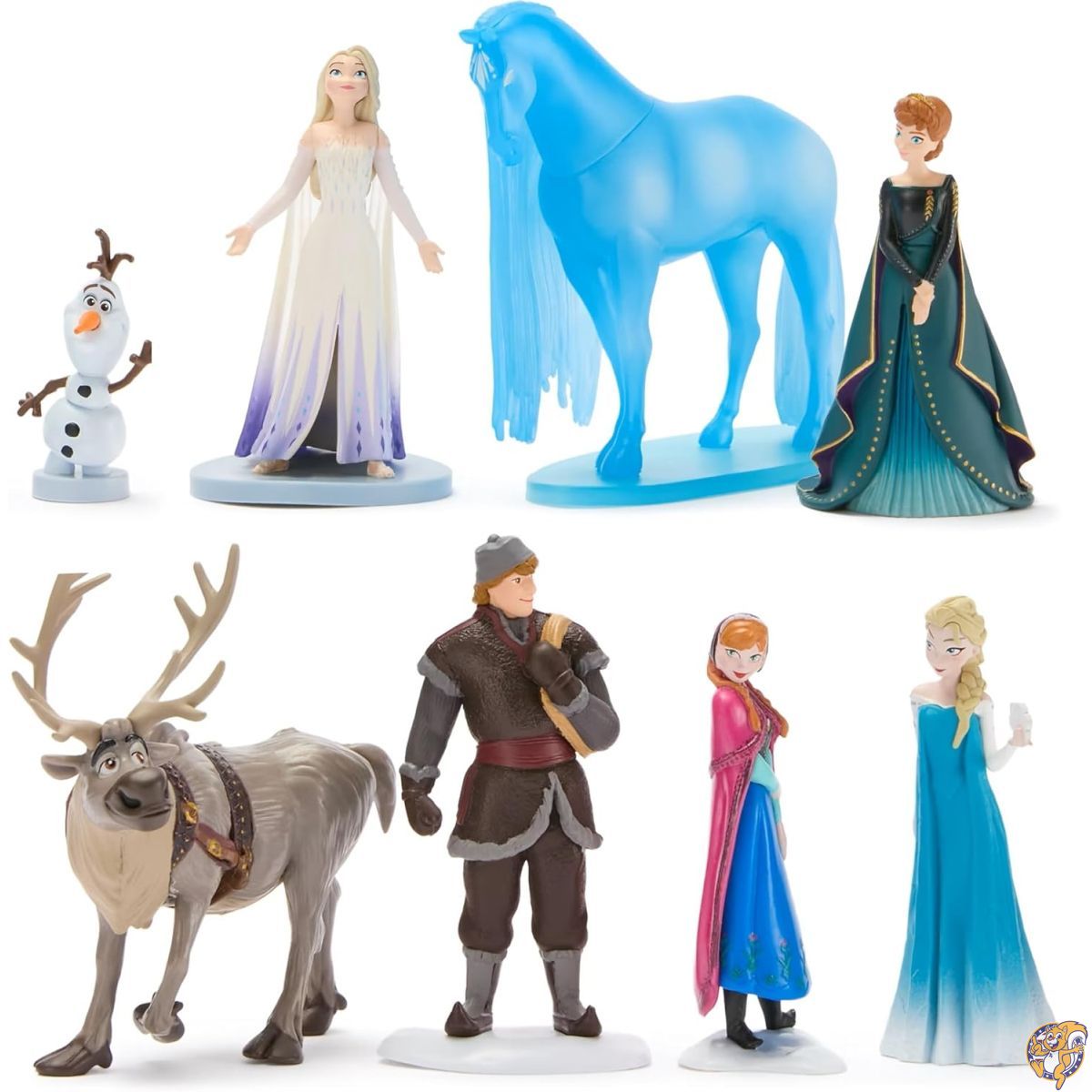 【クーポン配信中】ディズニーストア公式アナと雪の女王フィギュアセット - アンナ、エルサ、オラフ、クリストフなどを含む8つの完全に彫刻されたディズニーフィギュア、風光明媚な背景の二段ボックス入り。｜アメリカグッドバイブス