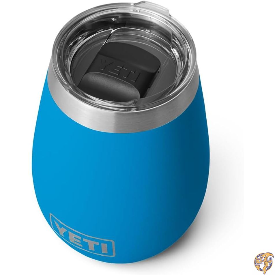 【クーポン配信中】YETI Rambler 10 oz Wine Tumbler, Vacuum Insulated, Stainless Steel with MagSlider Lid, Big Wave Blue