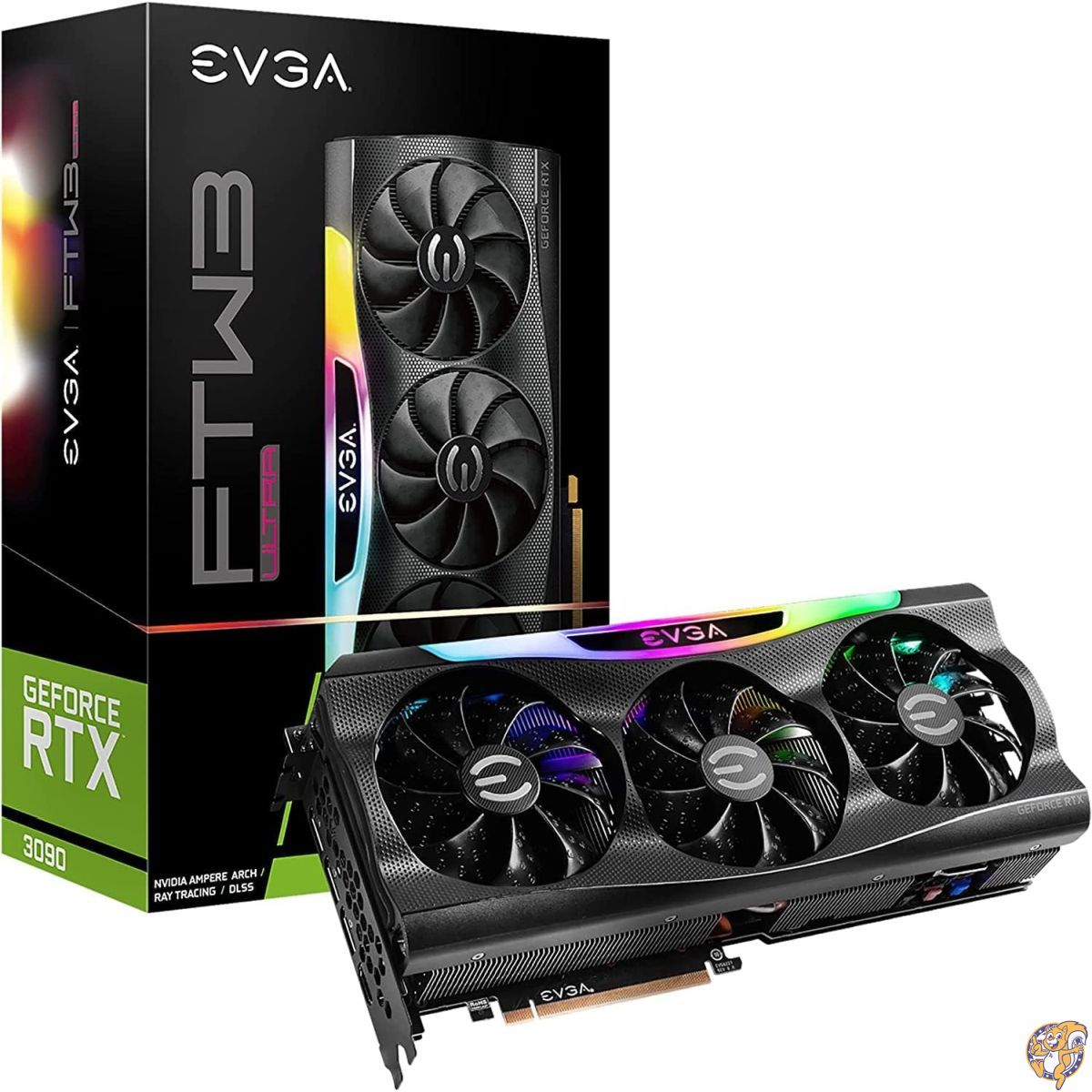 【百貨店大売り出し!クーポン券配達中】EVGA GeForce RTX 3090 FTW3 ウルトラゲーミング 24GB GDDR6X iCX3科学技術 ARGB LED 金属元素うしろ側お皿 24G-P5-3987-KR (取りつくろう)