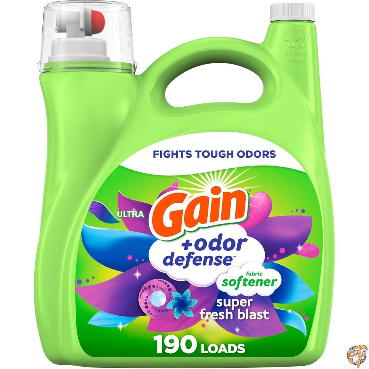 【クーポン配信中】Gain（ゲイン）スーパーフレッシュブラスト 液体柔軟剤 140オンス（約4.14L）190回分 消臭＆フレッシュさ持続 2-in-1 柔軟仕上げ剤