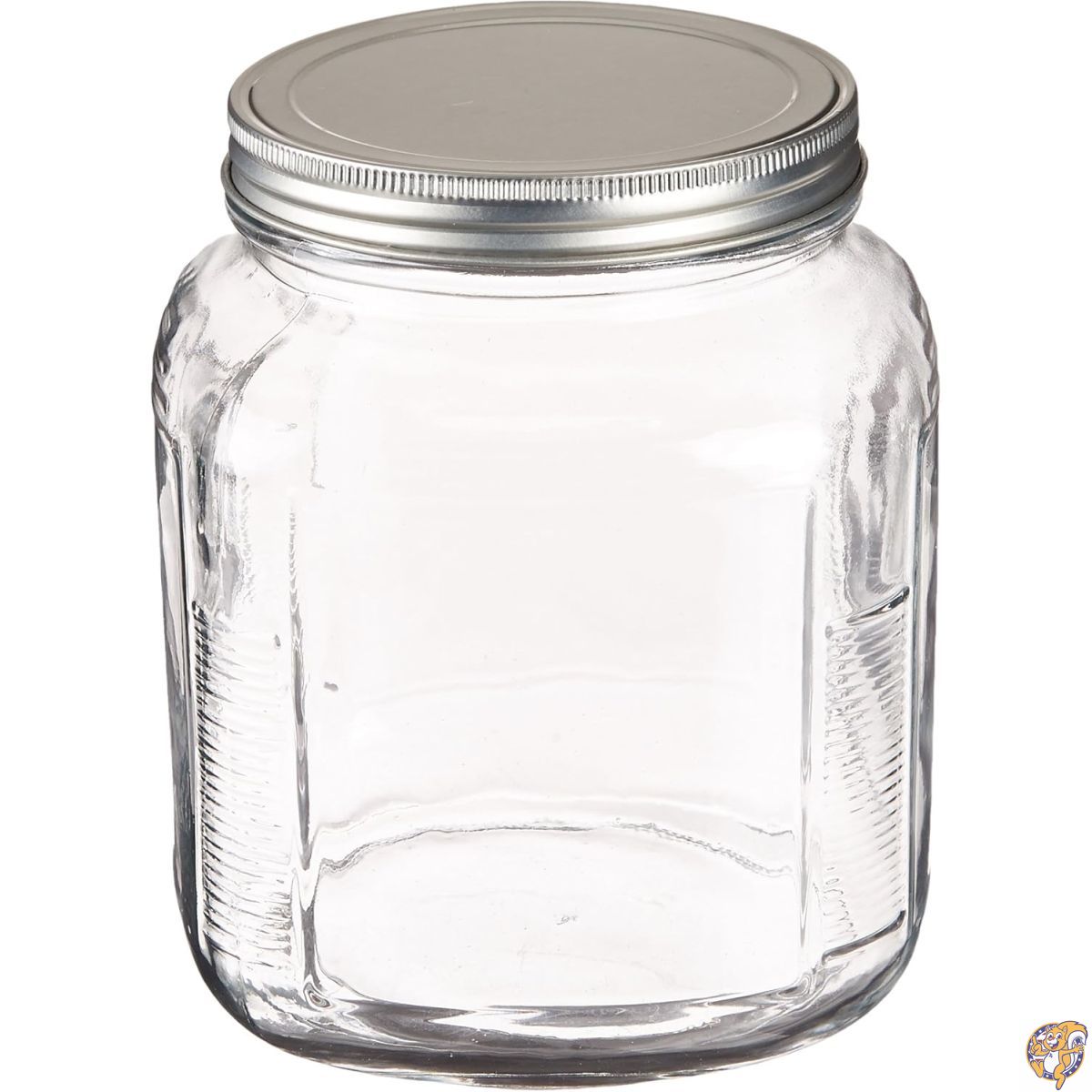 【百貨店大売り出し!引き換え証送達中】Anchor Hocking 2-Quart Cracker Jar with Brushed Aluminum Lid, Set of 4 by