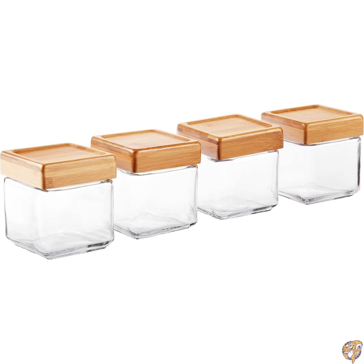 【クーポン配信中】Anchor Hocking 1-Quart Stackable Jars with Bamboo Lids, Set of 4 by 10,029円