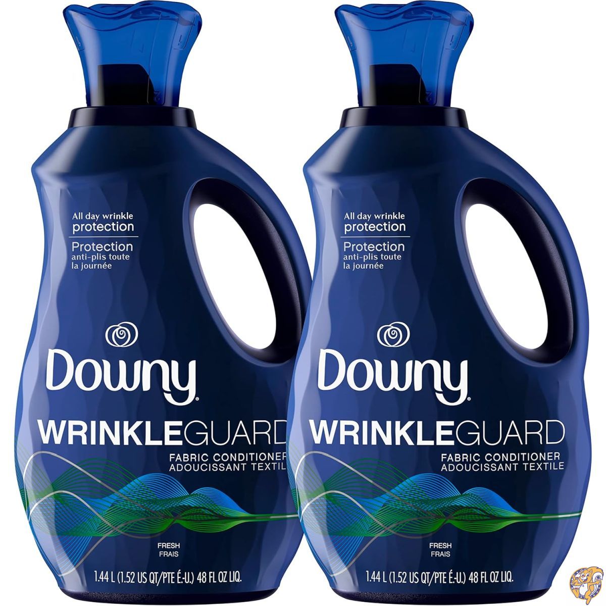 【最大777円クーポン配信】Downy Wrinkleguard Liquid Fabric Conditioner (Fabric Softener), Fresh Scent, 48 Oz Bottles, 2 Pack, Wrinkle Guard Bottles
