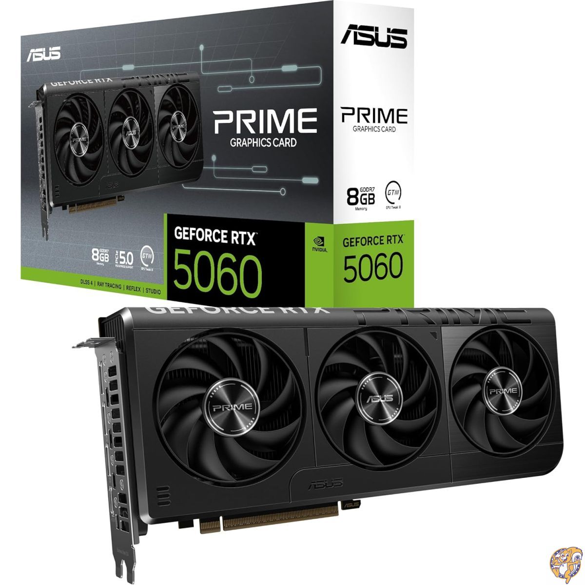 【百貨店大売り出し!引き換え証配送中】ASUS SFF-Ready Prime GeForce RTX\u0026trade; 5060 8GB GDDR7 グラフィクス歌留多 (PCIe\u0026reg; 5.0、8GB GDDR7、HDMI\u0026reg;/DP 2.1、2.5拡張スロット、Axial-tech気違い、デュアルBIOS)。