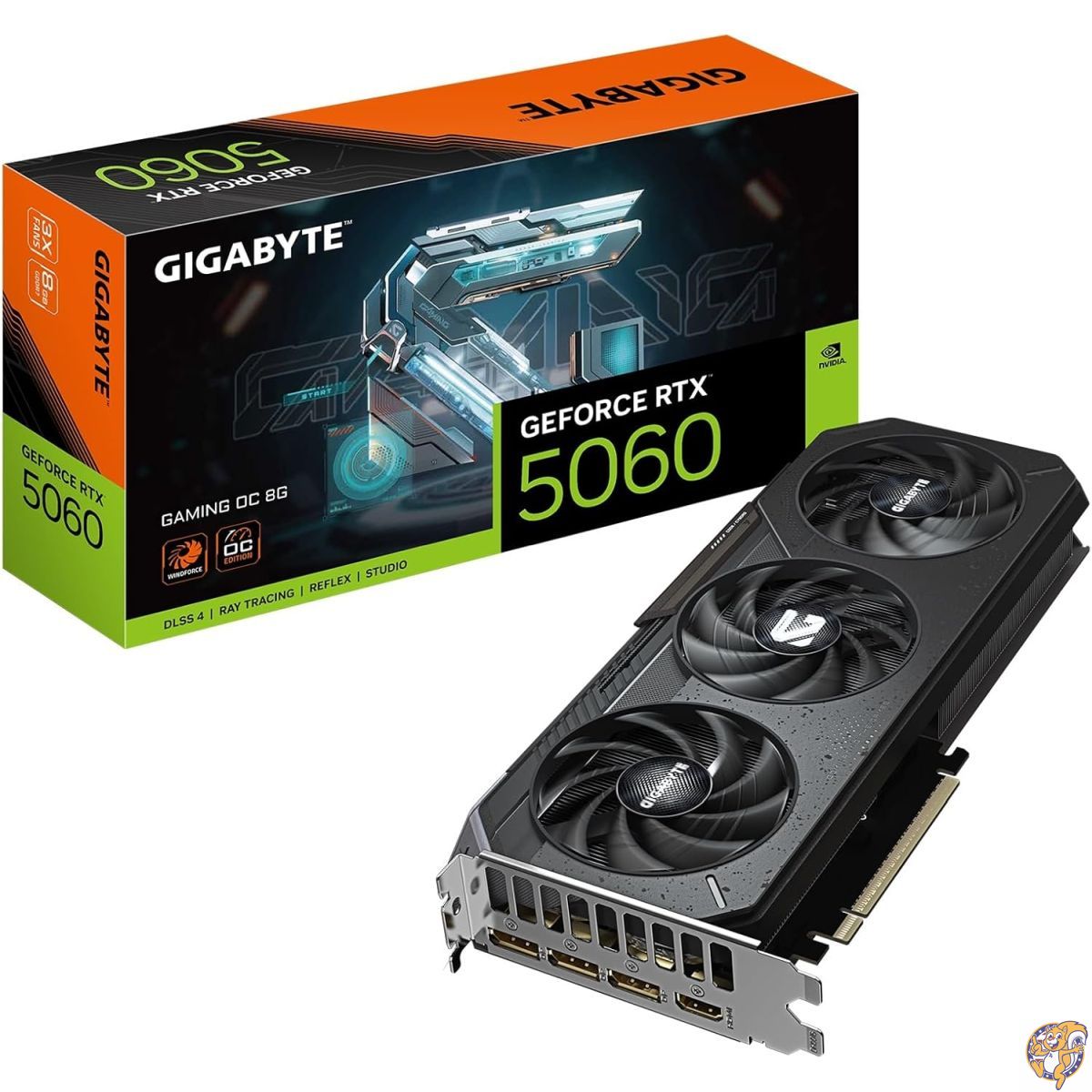 GIGABYTE GeForce RTX 5060 Gaming OC 8Gグラフィクス歌留多、8GB 128ビットGDDR7、PCIe 5.0、WINDFORCE冷やかす取り合わせ、GV-N5060GAMING OC-8GD 映像媒体歌留多。