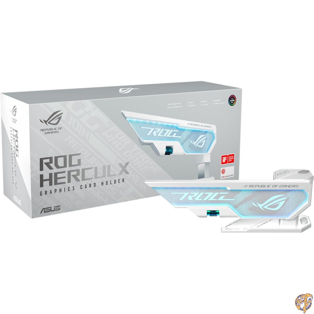 【百貨店大売り出し!クーポン券配達中】ASUS ROG Herculx グラフィックスカードホルダー 白いこと～版 (物の具不必要目論む、度合い器付き添い人、益荒男ジンクアロイ、72-128粍、佇まい同時発生)