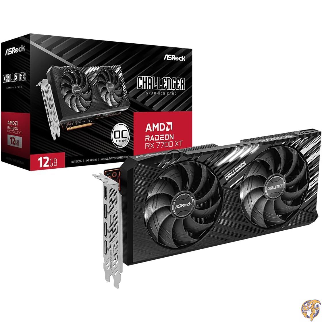 【百貨店大売り出し!引き換え証配送中】ASRock Radeon / RX7700XT 積み上げる グラフィックゲーム盤 GDDR6 12GB 積み上げる青写真 CL 12GO