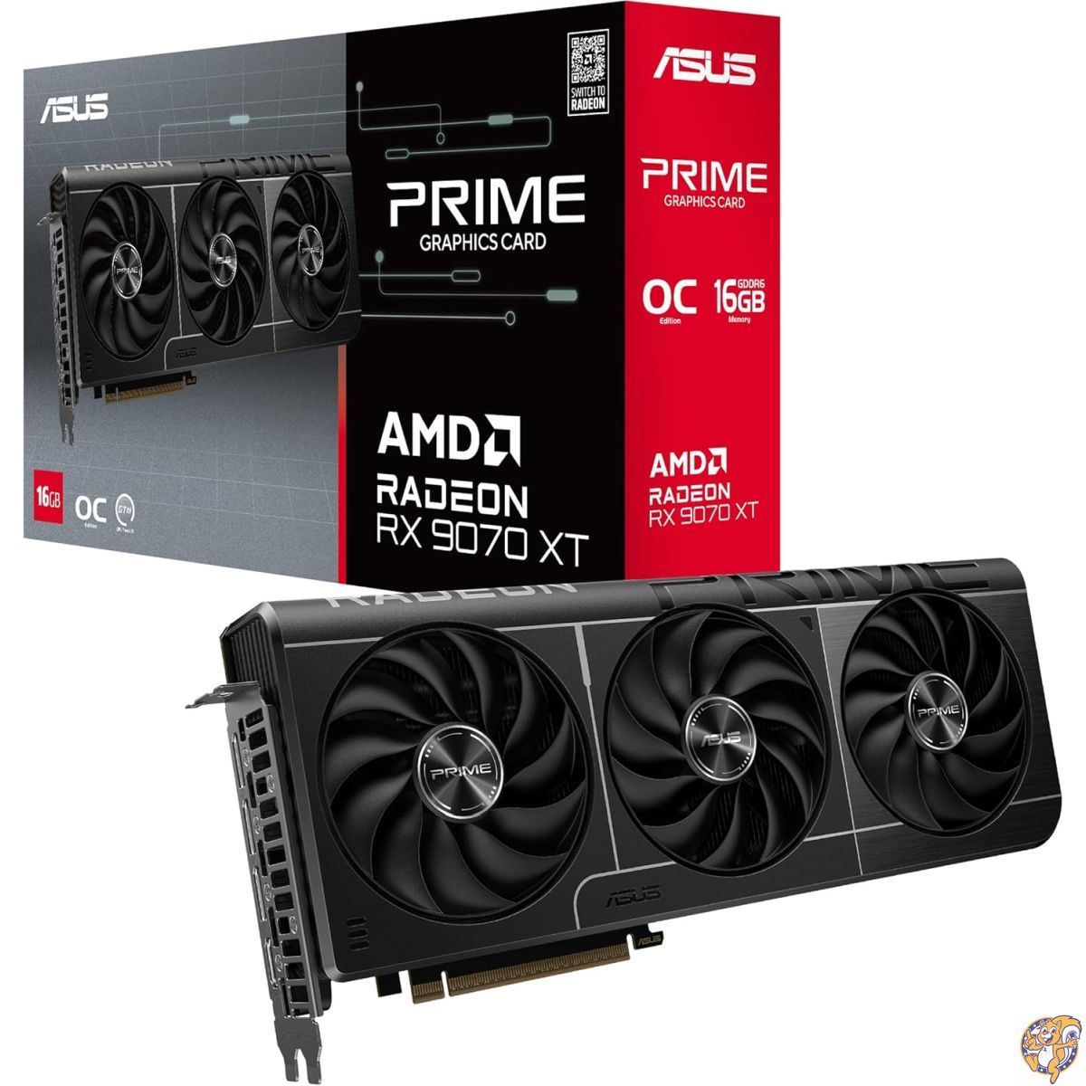 【最大777円クーポン配信】ASUS Prime Radeon RX 9070 XT OCエディショングラフィックスカード (PCIe 5.0、HDMI/DP 2.1、2.5スロットデザイン、axialtechファン、デュアルボールファンベアリング、デュアルBIOS、GPUガード)。 86,026円