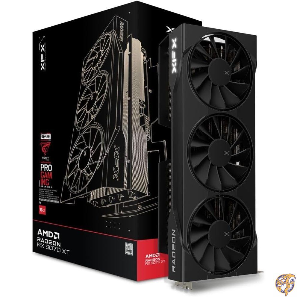 【クーポン配信中】XFX Swift AMD Radeon RX 9070XT トリプルファン ゲーミングエディション 16GB GDDR6 HDMI 3xDP、AMD RDNA 4 RX-97TSWF3BA。｜アメリカグッドバイブス
