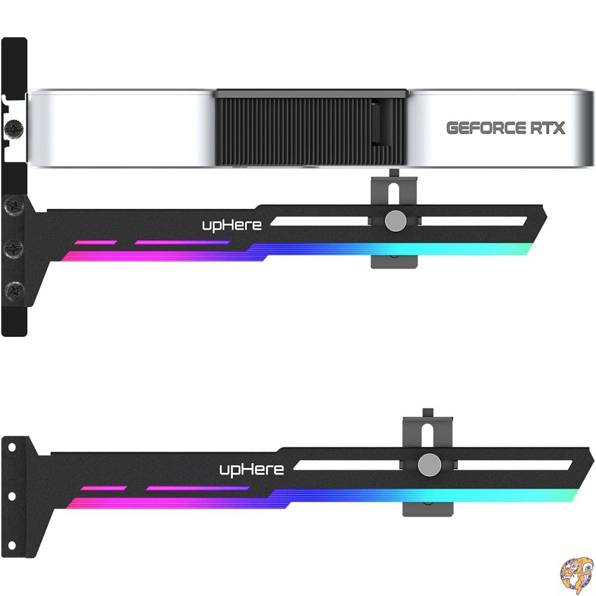 【最大777円クーポン配信】upHere 5V 3ピン アドレス可能 RGB グラフィックカード GPU ブレースサポート ビデオカード サグホルダー 内蔵5V ARGBストリップ 長さと高さの調節が可能 G276ARGB